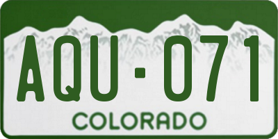 CO license plate AQU071