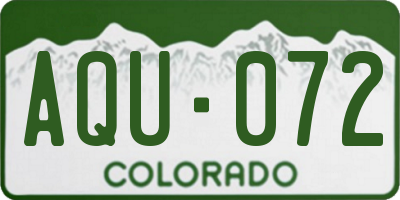 CO license plate AQU072