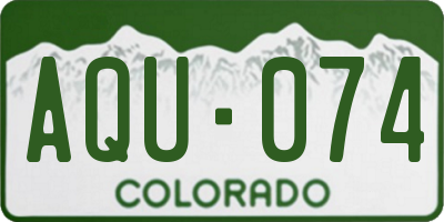 CO license plate AQU074