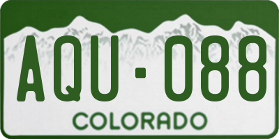 CO license plate AQU088