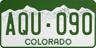 CO license plate AQU090