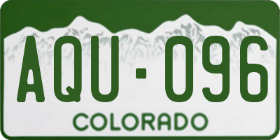 CO license plate AQU096