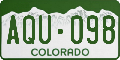 CO license plate AQU098