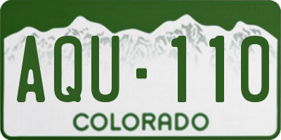 CO license plate AQU110