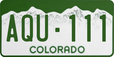 CO license plate AQU111