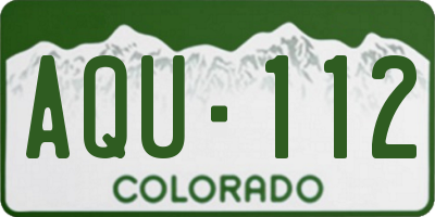 CO license plate AQU112