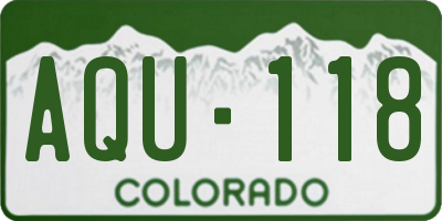 CO license plate AQU118