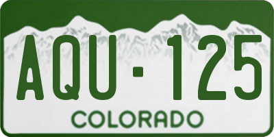 CO license plate AQU125