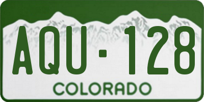 CO license plate AQU128