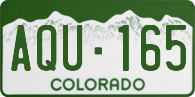CO license plate AQU165