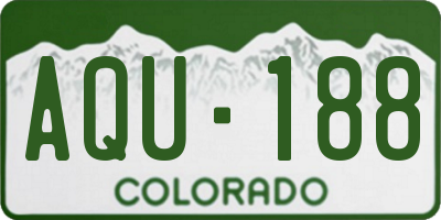 CO license plate AQU188