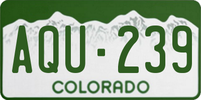 CO license plate AQU239