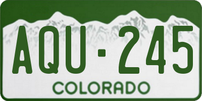 CO license plate AQU245