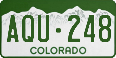 CO license plate AQU248