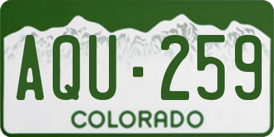 CO license plate AQU259