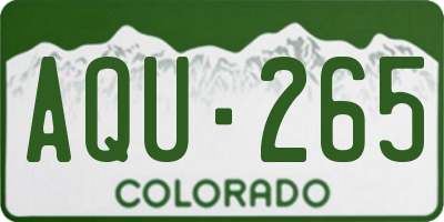CO license plate AQU265