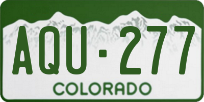 CO license plate AQU277