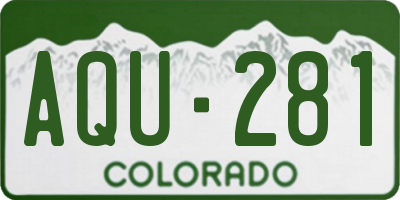 CO license plate AQU281