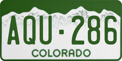 CO license plate AQU286