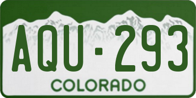 CO license plate AQU293