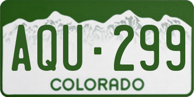 CO license plate AQU299