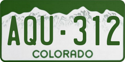 CO license plate AQU312