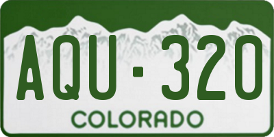 CO license plate AQU320