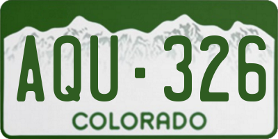 CO license plate AQU326