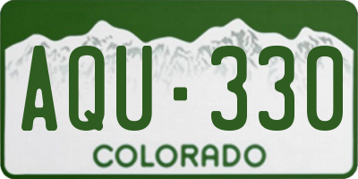 CO license plate AQU330