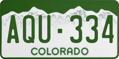 CO license plate AQU334