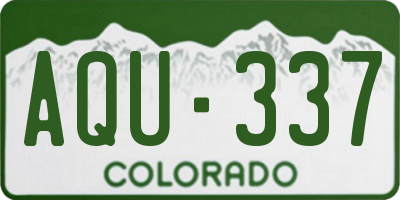 CO license plate AQU337