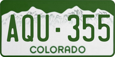 CO license plate AQU355