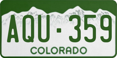 CO license plate AQU359