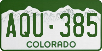 CO license plate AQU385