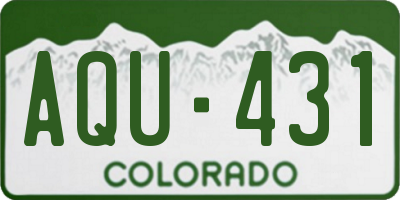 CO license plate AQU431