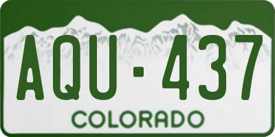 CO license plate AQU437