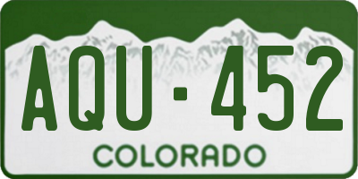 CO license plate AQU452