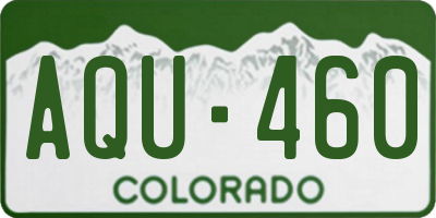 CO license plate AQU460