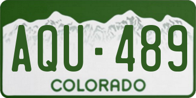 CO license plate AQU489