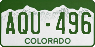 CO license plate AQU496