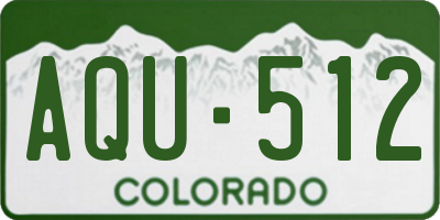 CO license plate AQU512