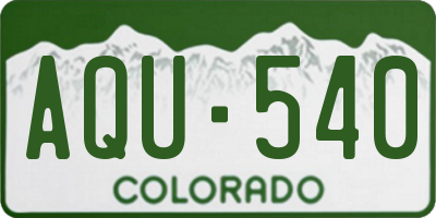CO license plate AQU540