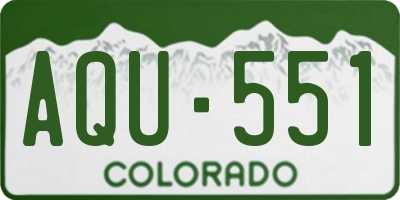 CO license plate AQU551