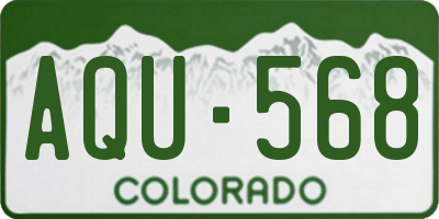 CO license plate AQU568