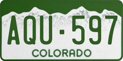 CO license plate AQU597