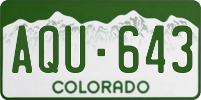 CO license plate AQU643