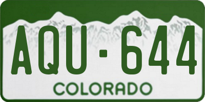 CO license plate AQU644