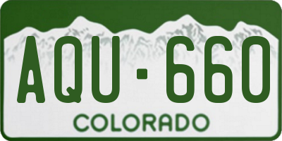 CO license plate AQU660