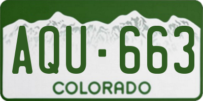 CO license plate AQU663