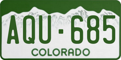 CO license plate AQU685